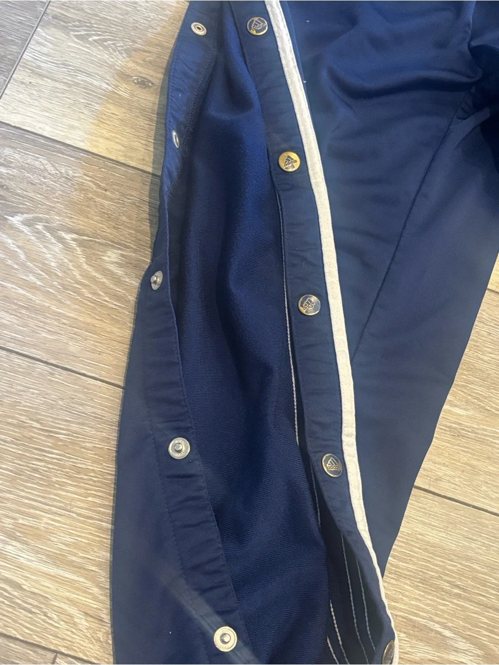 Vintage Adidas Tearaway Track Pants Men’s L Navy Snap Side 90s Y2K